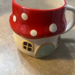 Mushroom House Mug - Red and White